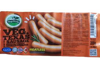 Image VegeWorld Veg. Texas Sausage 三阳 - 德式香肠 300grams