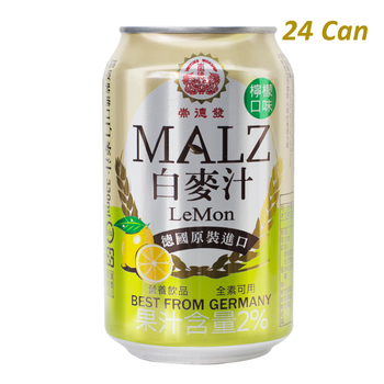 Image Lemon MALZ 崇德发 - 柠檬白麦汁(铁罐)(箱)(330ml x 24can)