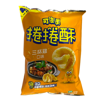 Image Taiwanese Three Cup Flavour Pea Crackers 可乐果捲捲酥-三杯鸡