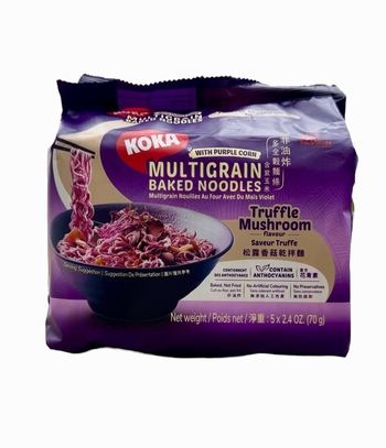 Image Purple Corn Truffle Mushroom Noodles KOKA 紫玉米松露香菇干拌面 (70g x 5pkts)