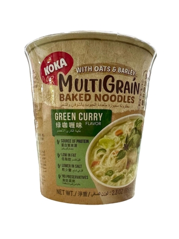 Image Oats & Barley Green Curry Cup Noodles KOKA 燕麦和大麦绿咖喱杯面 (米绿) 65g