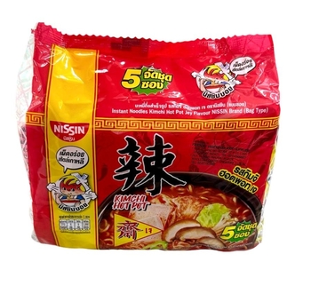 Image Nissin Kimchi Hot Pot Noodle 辣泡菜面 (红色) (60gx5pkt)