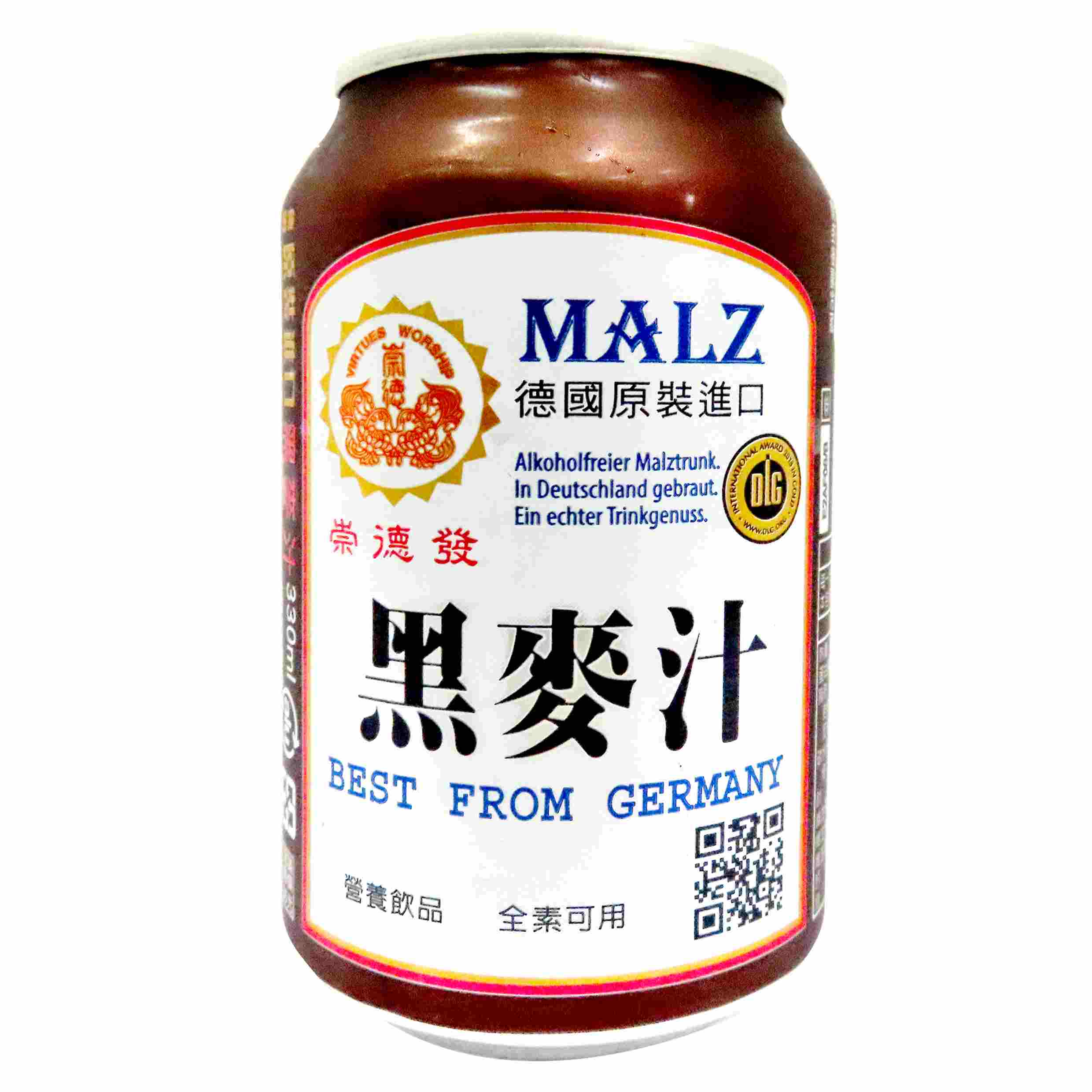 Image MALZ Drink Can 崇德发 - 天然黑麦汁 (铁罐) 330grams