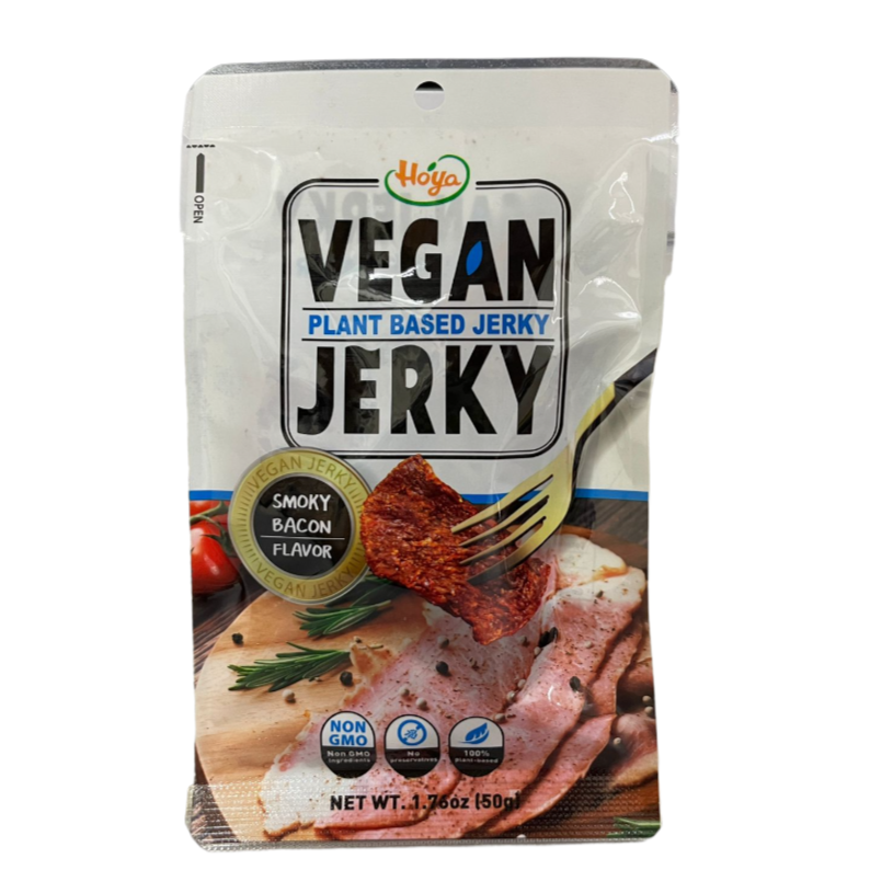 Image Smoky Bacon Vegan Jerky 弘阳-素肉干(烟熏培根口味) 50grams