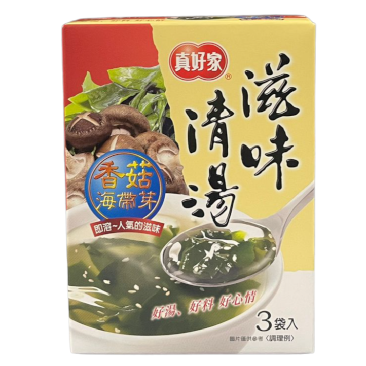 Image Seaweed Soup Instant 真好家-香菇风味海带嫩芽汤 (8.9gX3pkt)