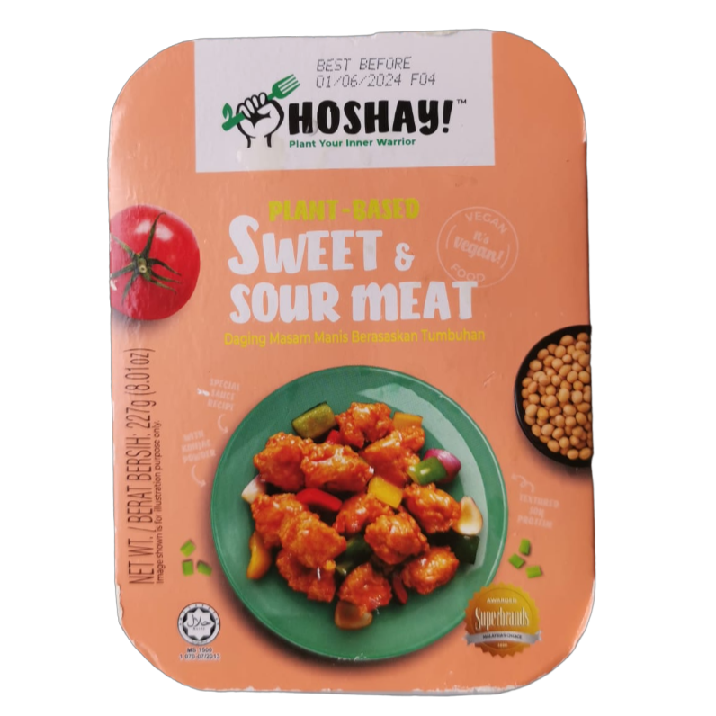 Image Hoshay vegetarian vegan plant based Sweet & Sour Meat 酸甜肉 227grams